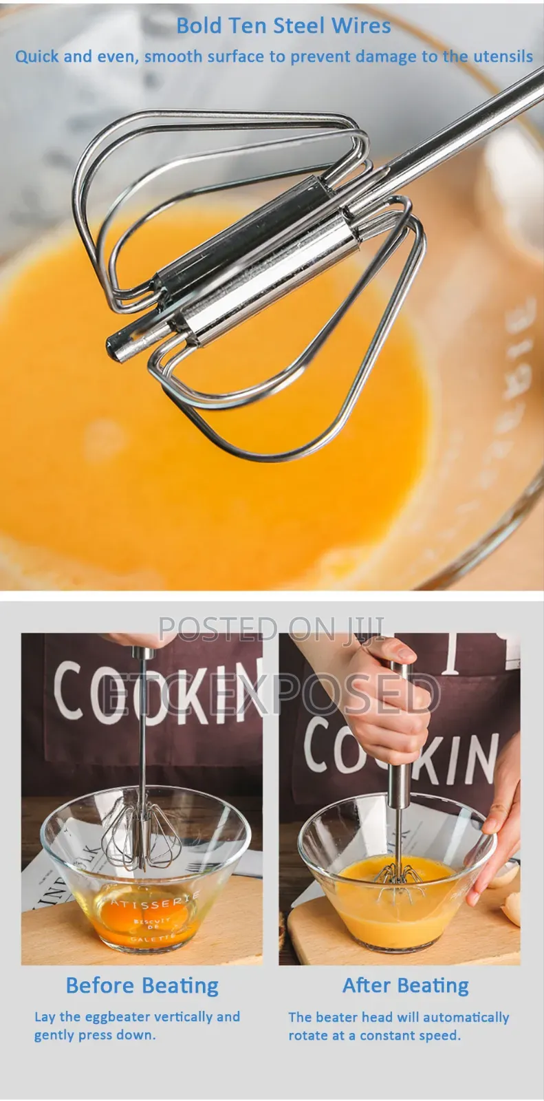 Automatic Mixer Stainless Steel Manual Hand Mixer Egg Tools