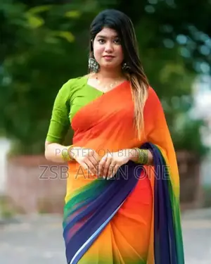 Rainbow Georgette Saree