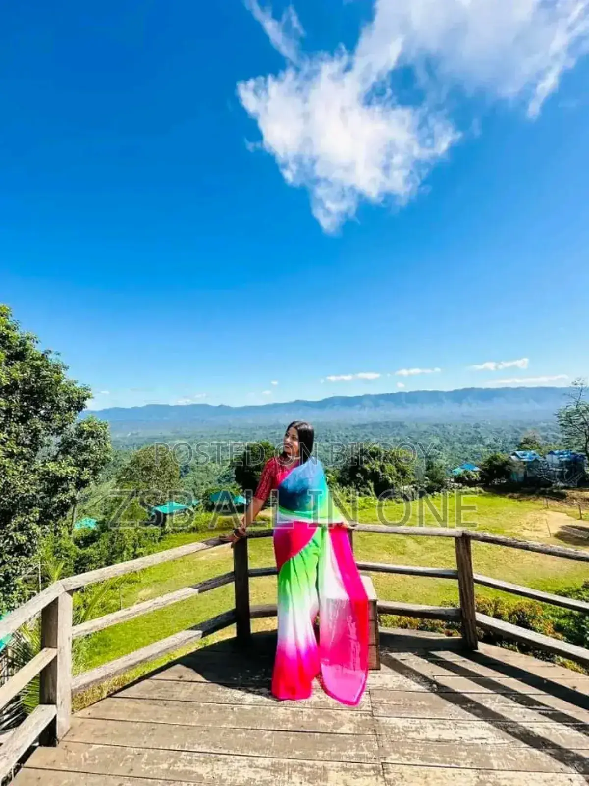 Rainbow Georgette Saree