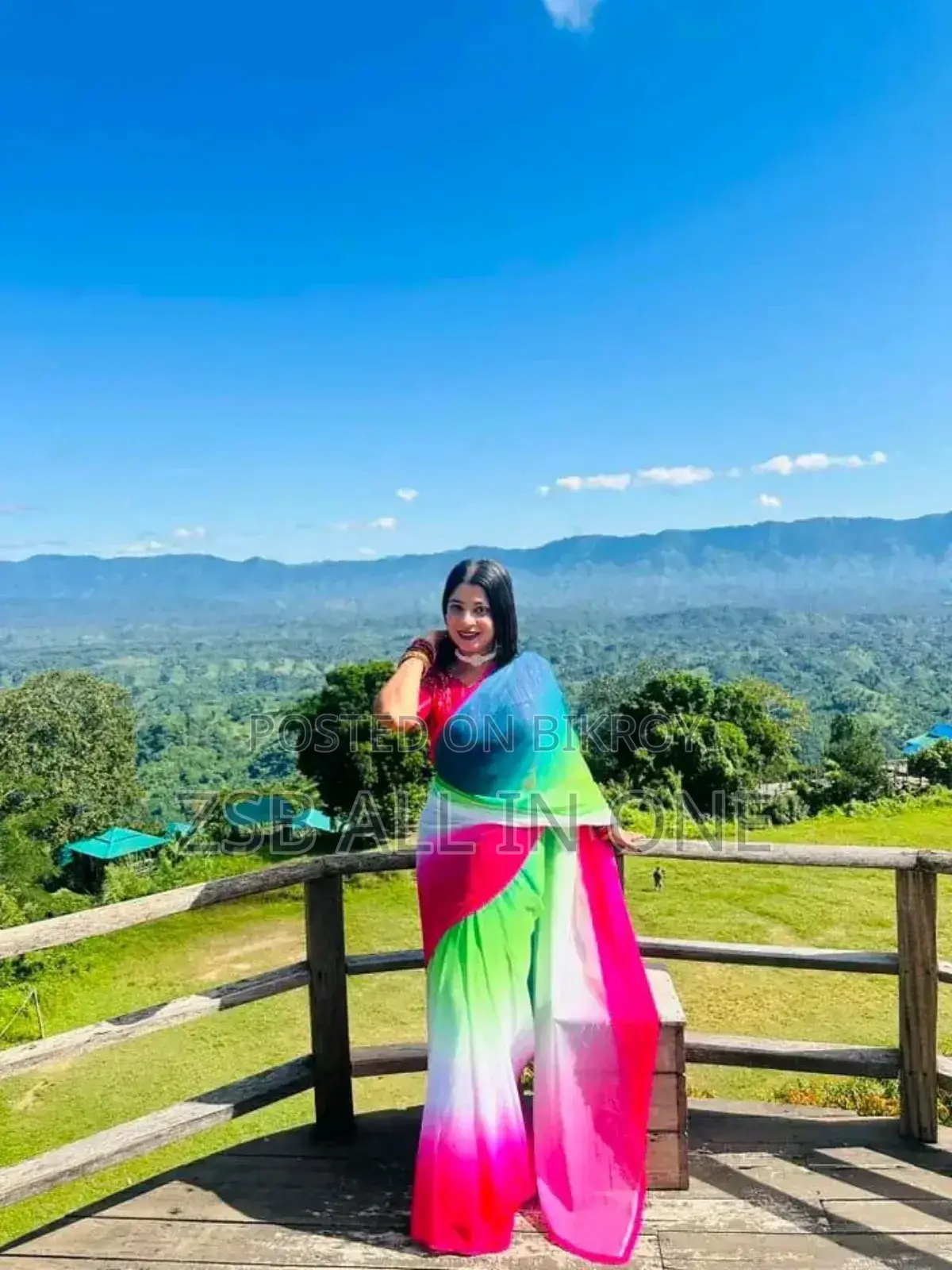 Rainbow Georgette Saree