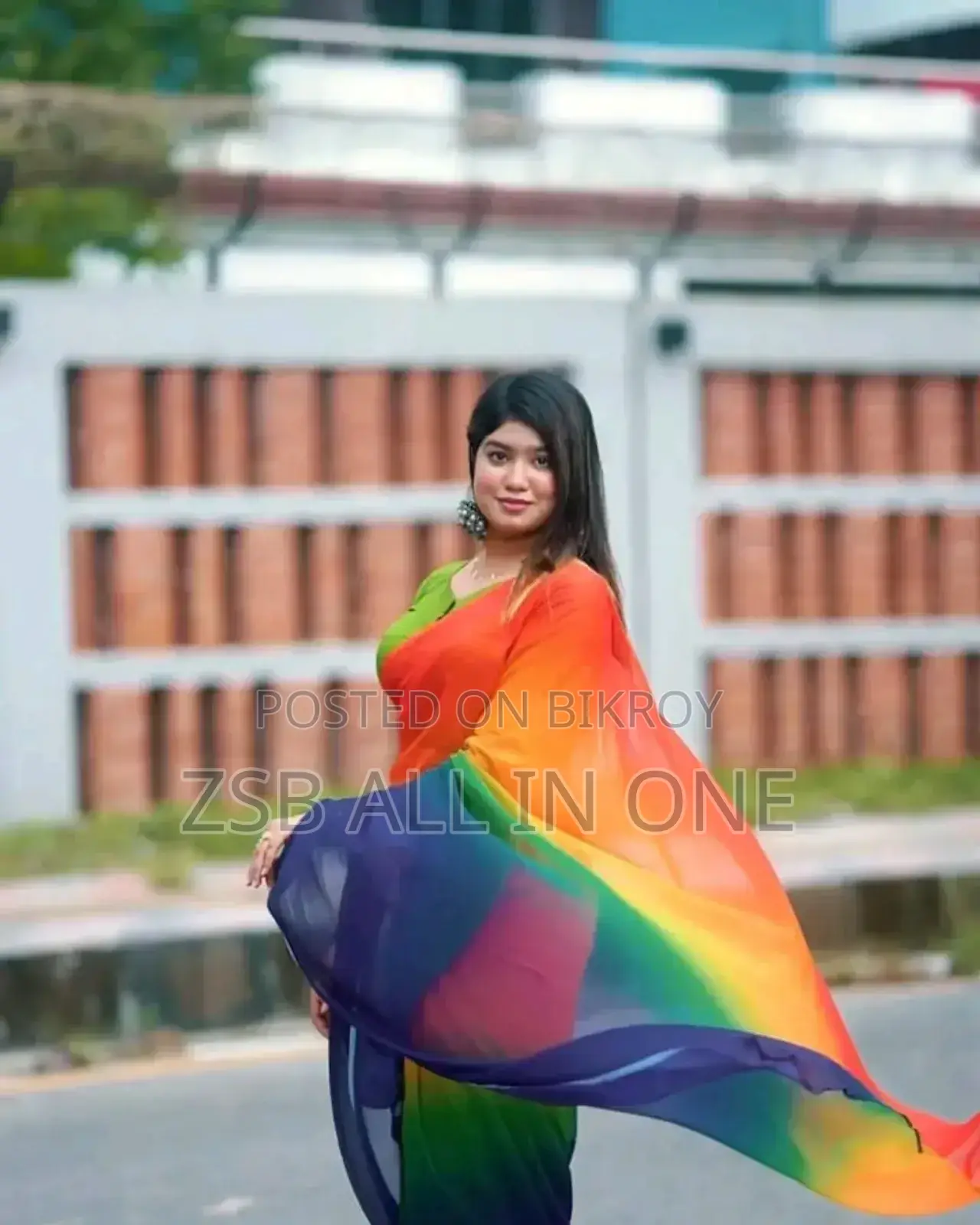 Rainbow Georgette Saree