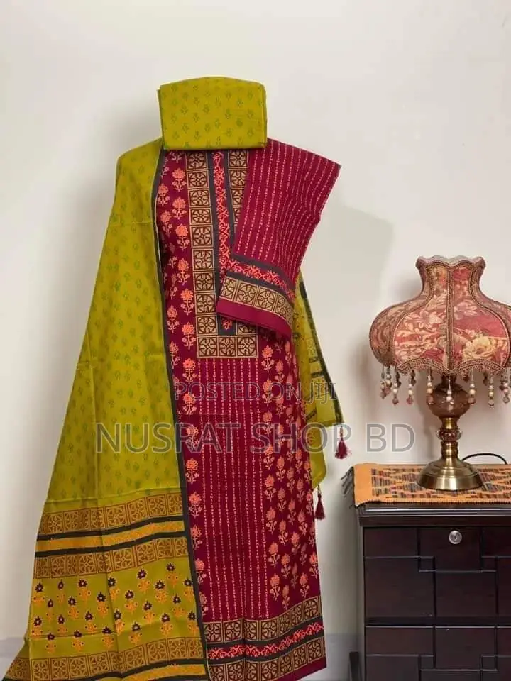 Vip Block Print Unstitch Three Piece