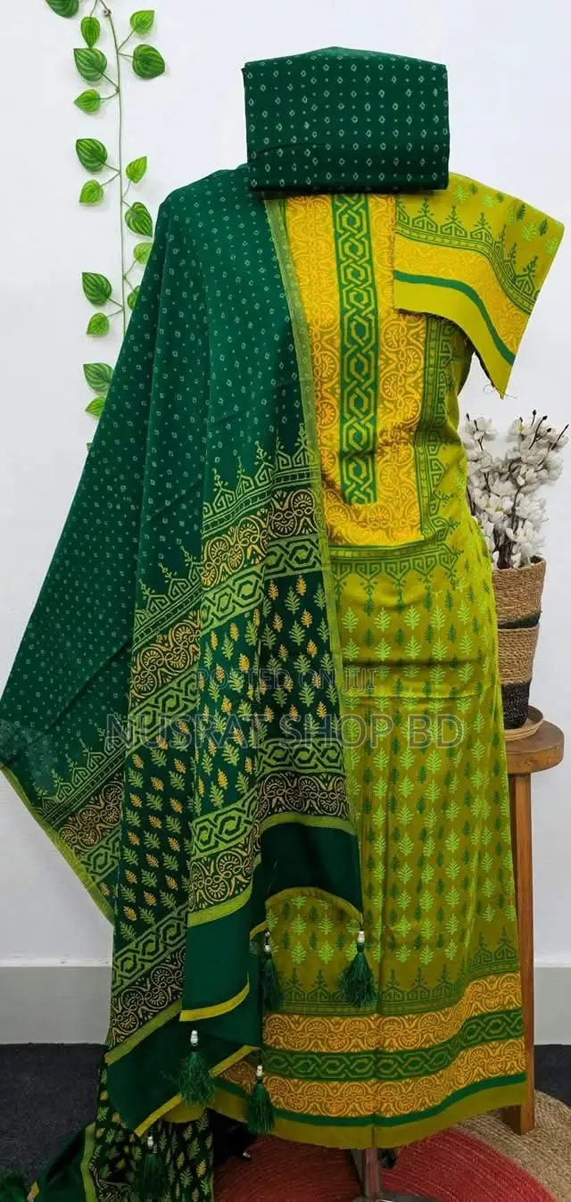 Vip Block Print Unstitch Three Piece