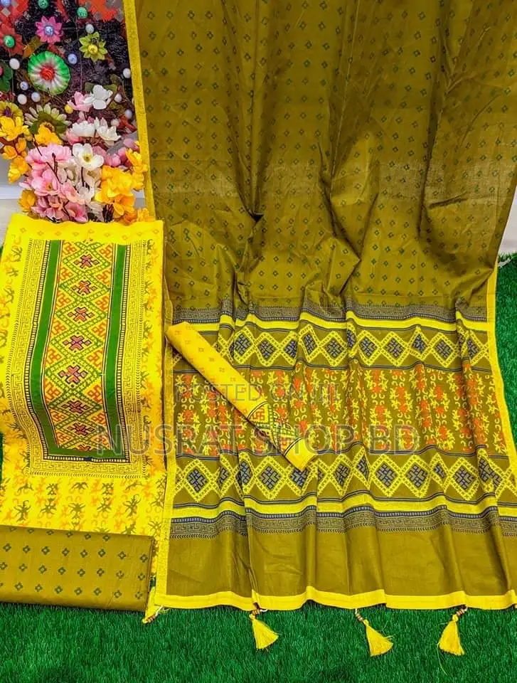 Vip Block Print Unstitch Three Piece