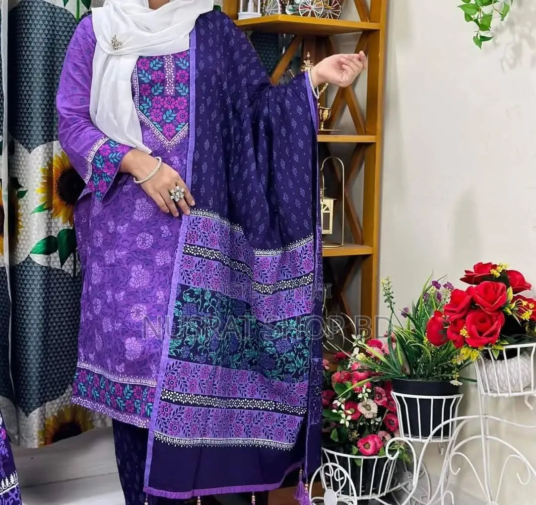 Vip Block Print Unstitch Three Piece