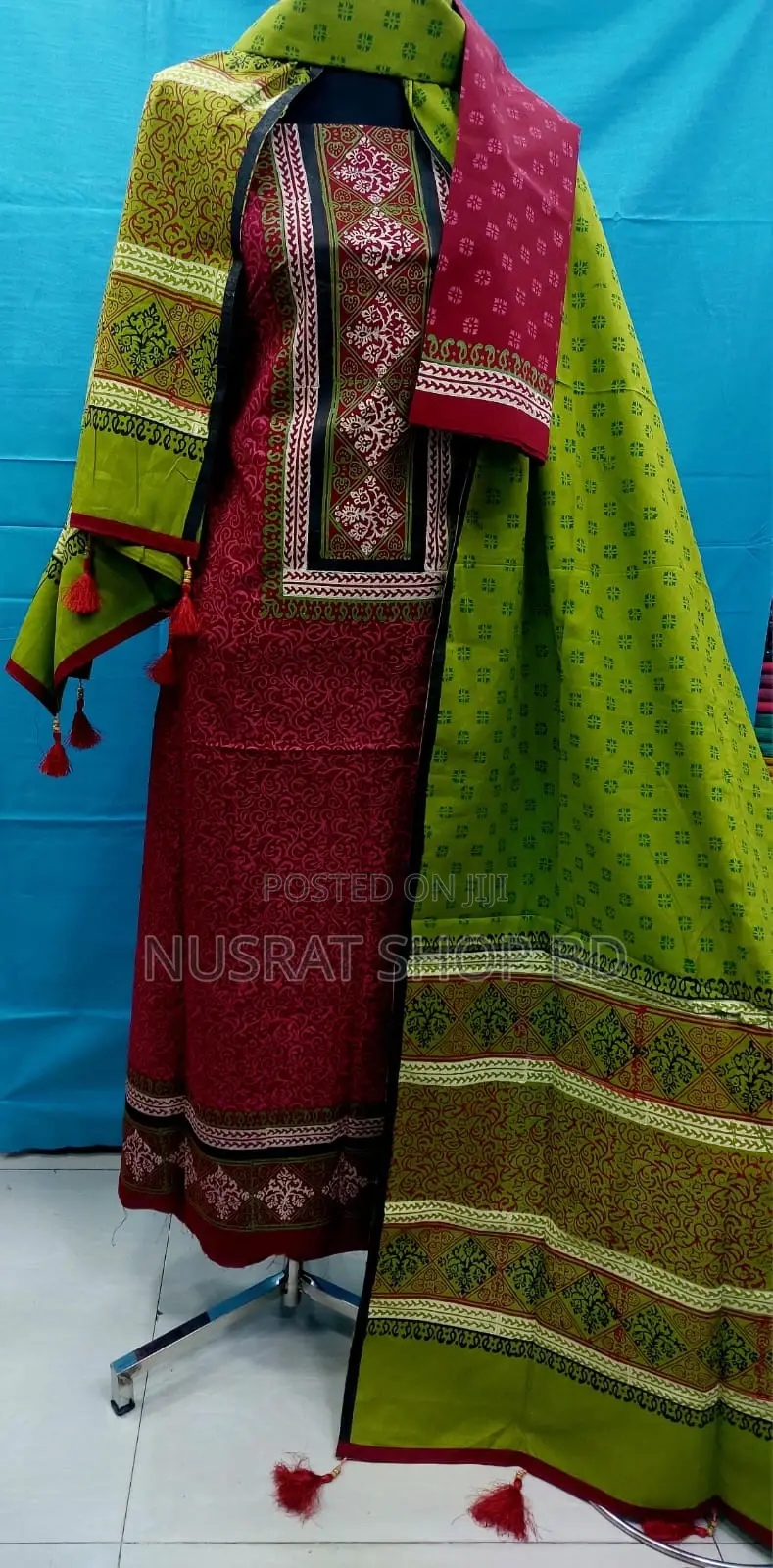 Vip Block Print Unstitch Three Piece