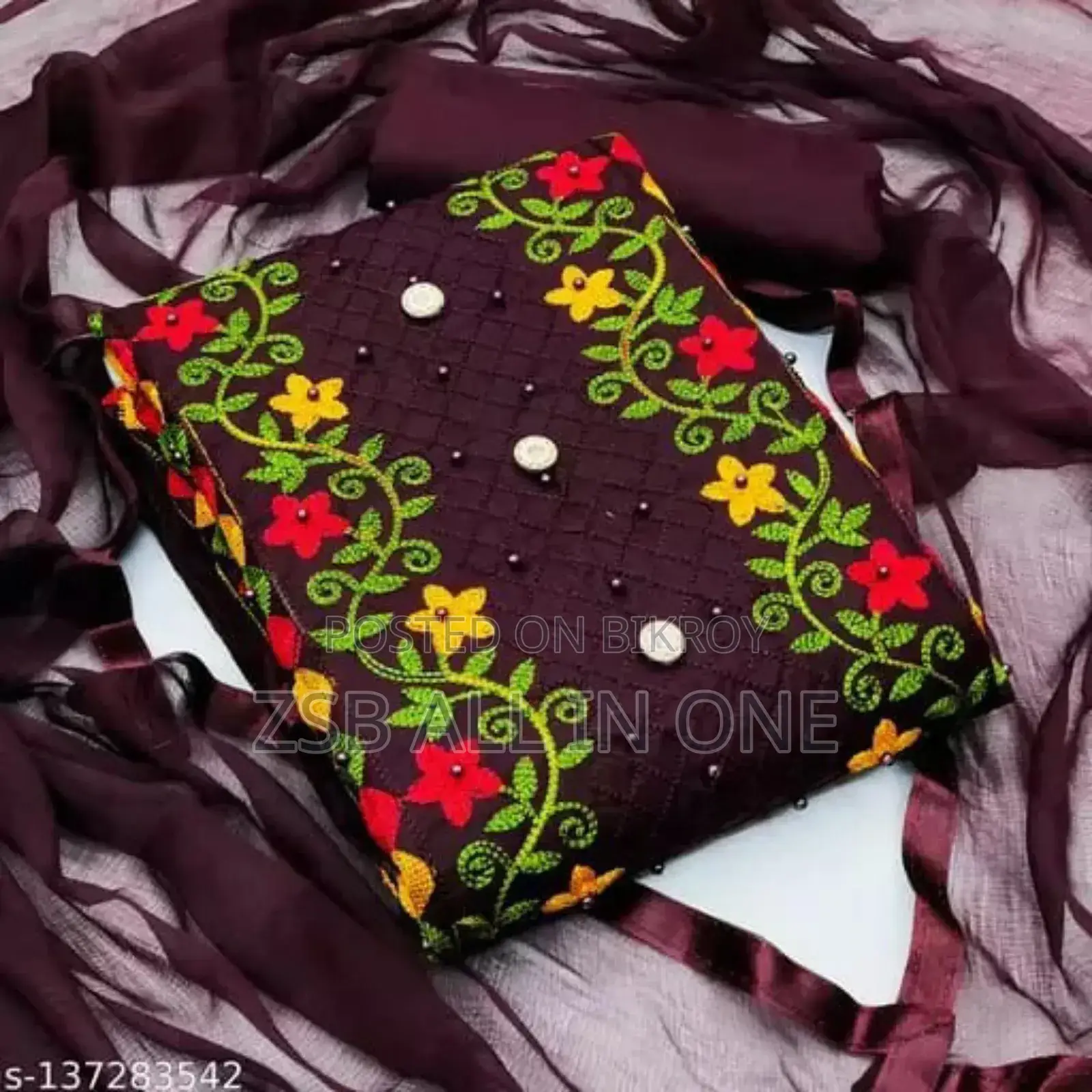 কাশ্মীরী আড়ি এম্ব্রডারী থ্রি-পিচ