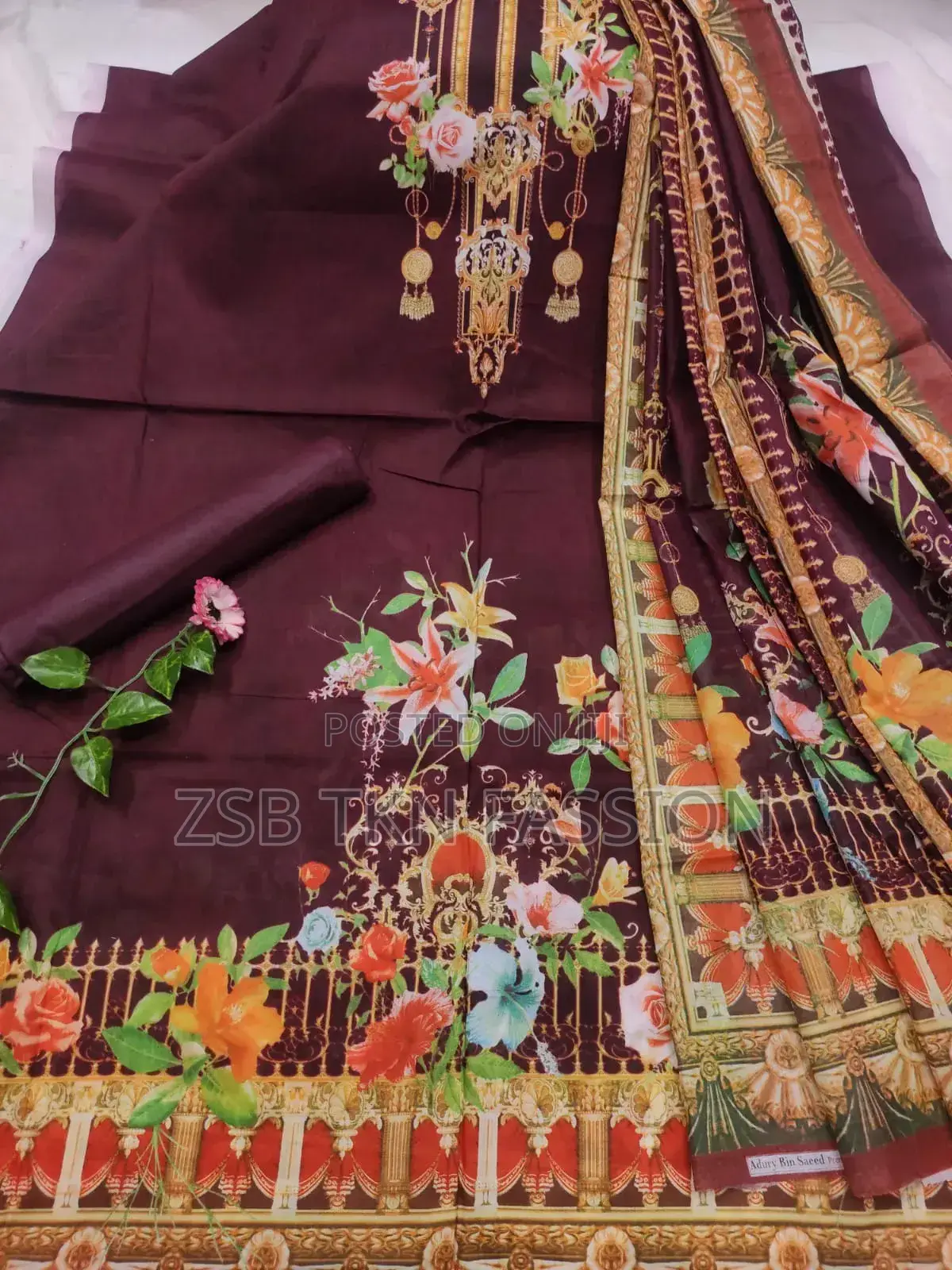 Pakistani Organdy Long Three Piece