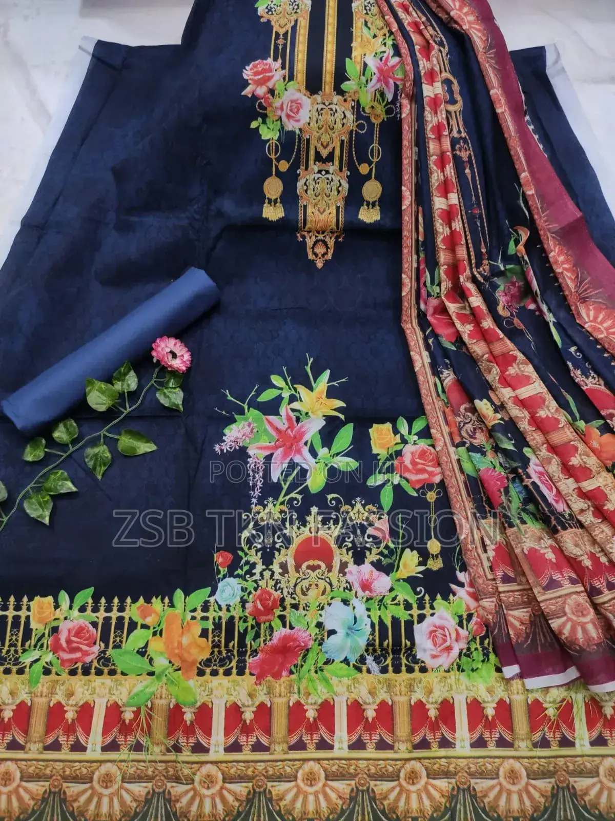 Pakistani Organdy Long Three Piece