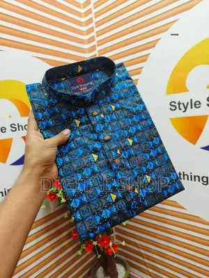 Photo - Stylish Cotton Print Panjabi With Snap Buttons