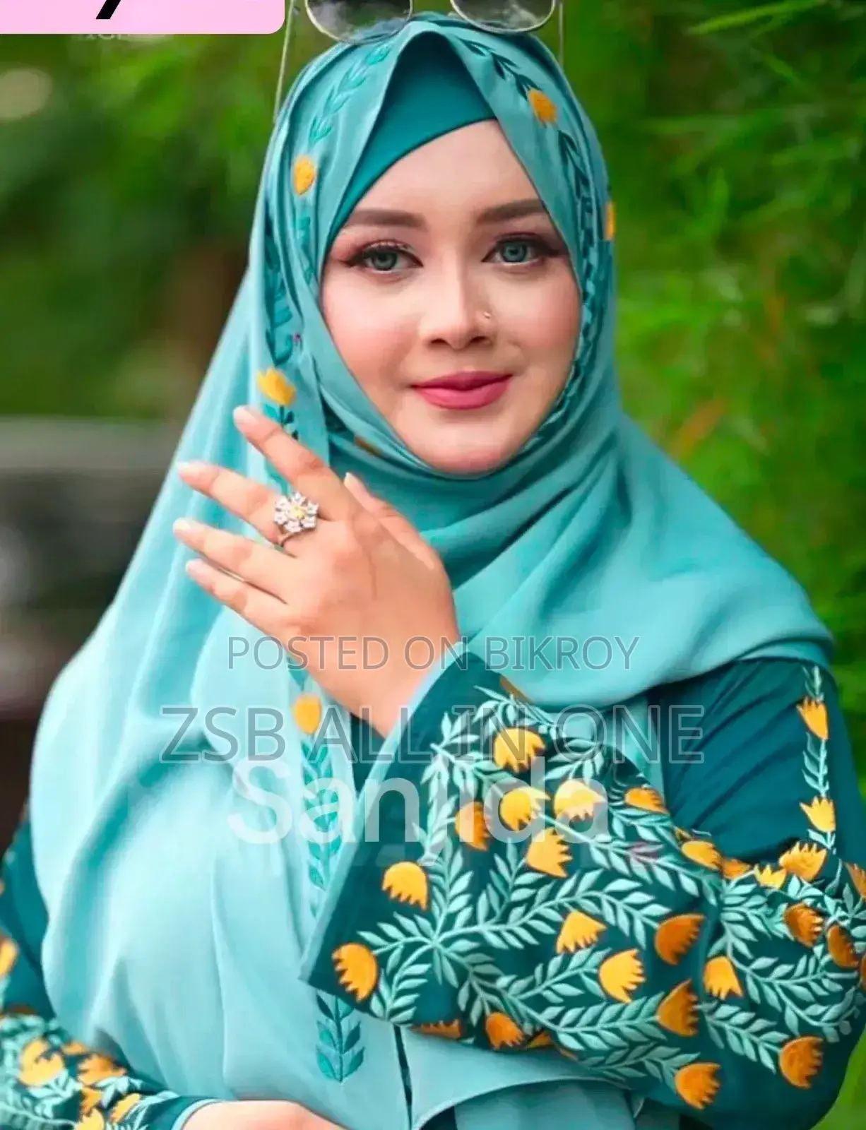 দুবাই চেরি এমব্রয়ডারি হিজাব