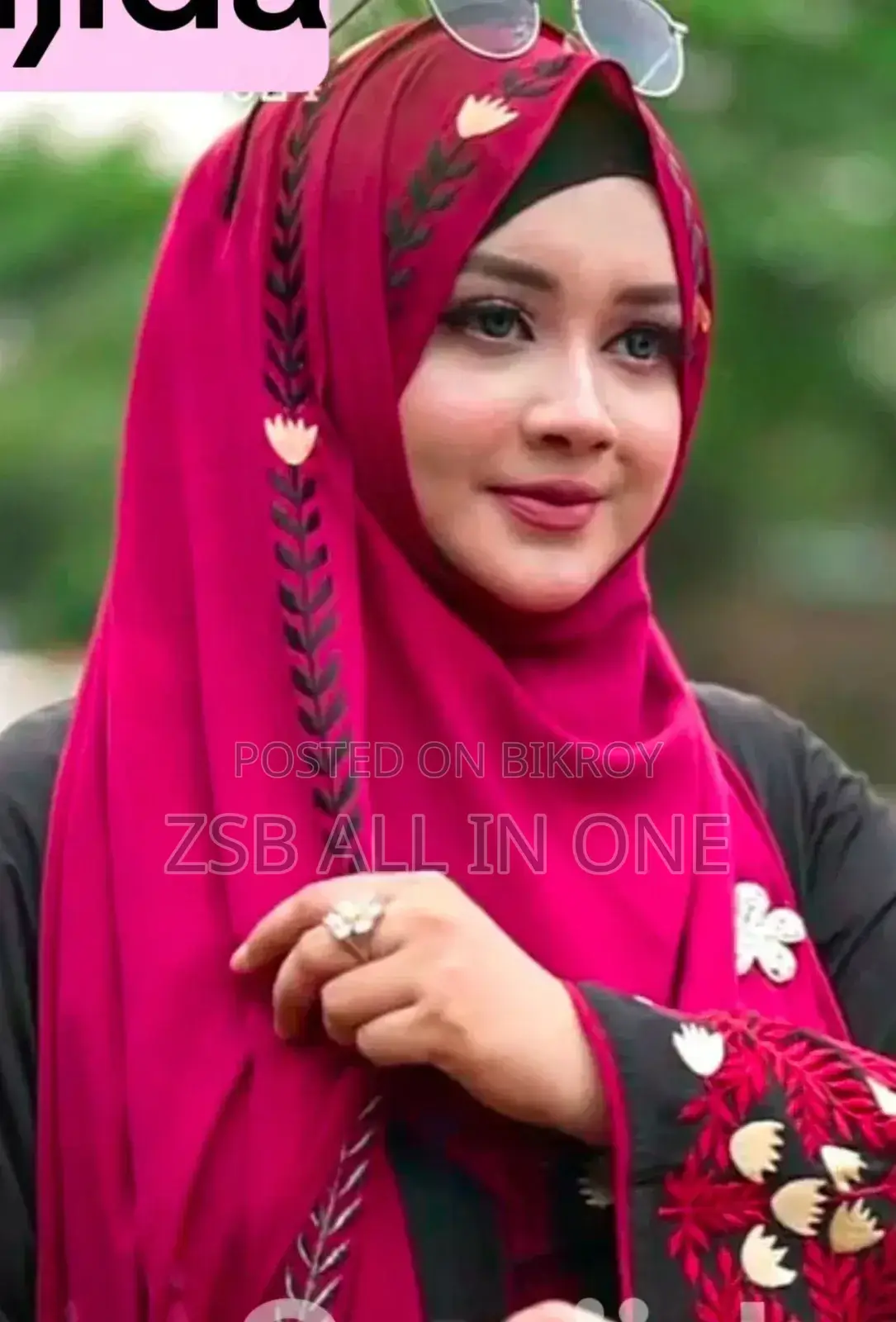 দুবাই চেরি এমব্রয়ডারি হিজাব