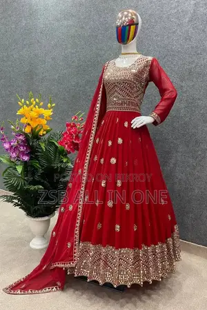 Readymade Georgette Embroidered Party Dress