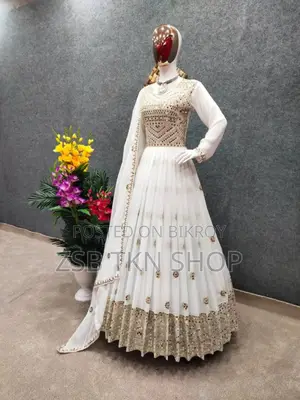 Readymade Georgette Embroidered Party Dress