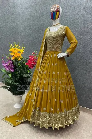 Readymade Georgette Embroidered Party Dress