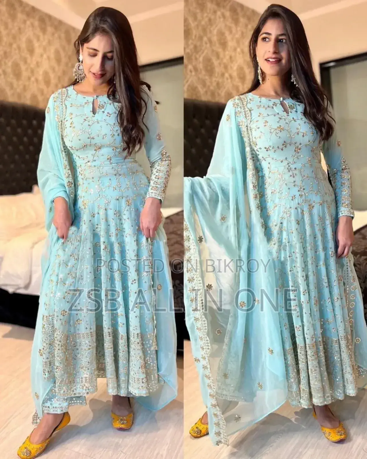 Semi-Stitch Anarkali Gown