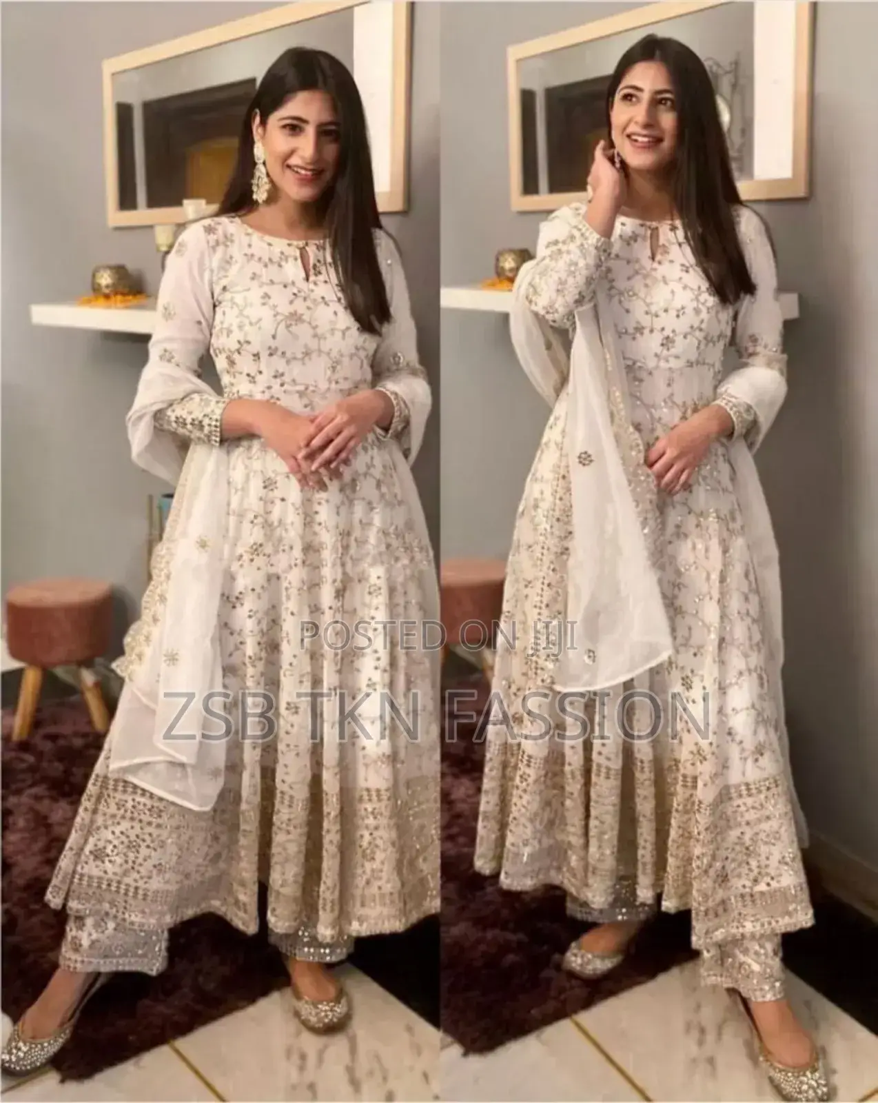 Semi-Stitch Anarkali Gown
