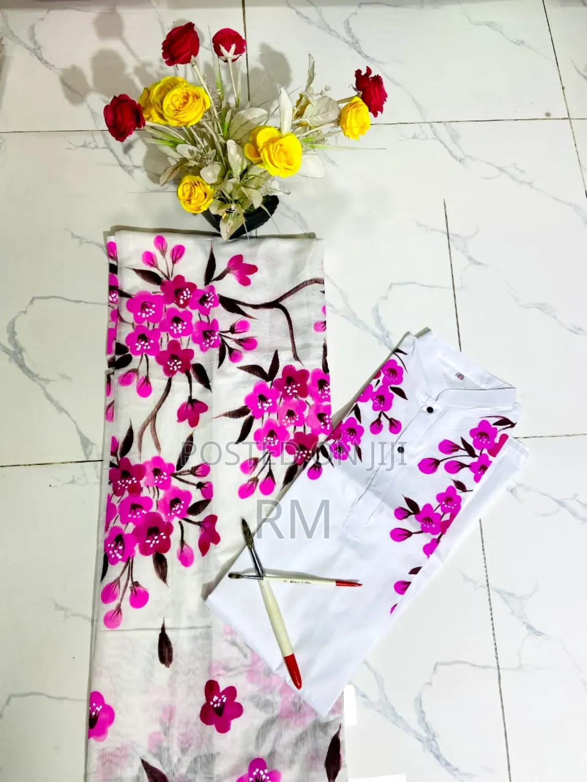 Hand Print Couple Dress, Imo