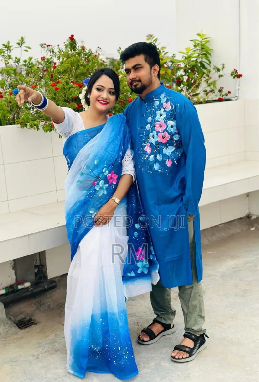 Hand Print Couple Dress, Imo