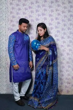 সিল্ক শাড়ি পাঞ্জাবি কাপল ড্রেস
