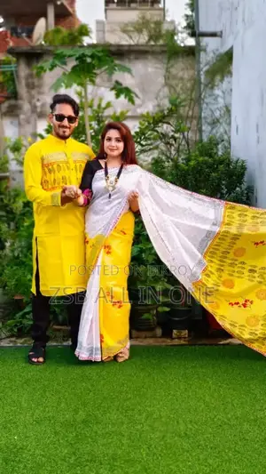 সিল্ক শাড়ি পাঞ্জাবি কাপল ড্রেস