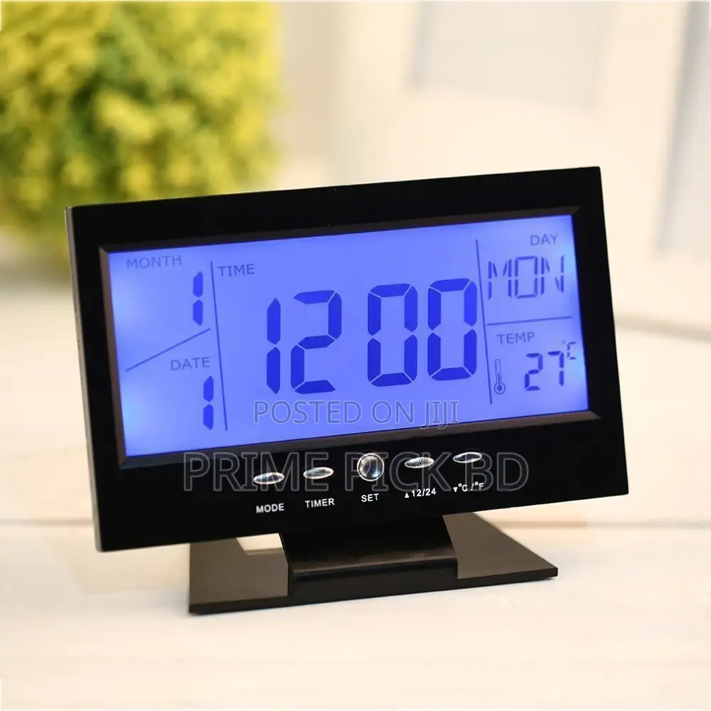 Digital LCD Clock With Calendar, Temperature Sensor Alarm