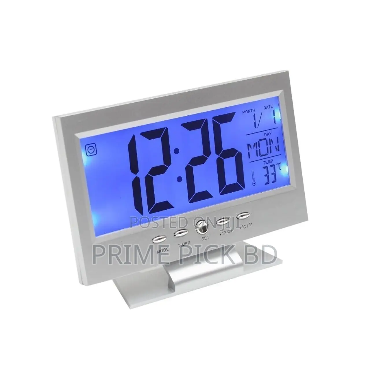Digital LCD Clock With Calendar, Temperature Sensor Alarm