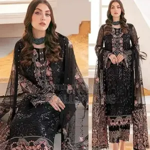 Indian White Gold Georgette Kameez