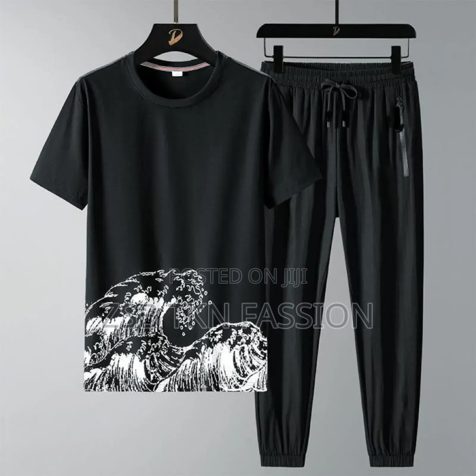 Sportswear Casual O-Neck T-Shirts + Pants Tracksuit Set