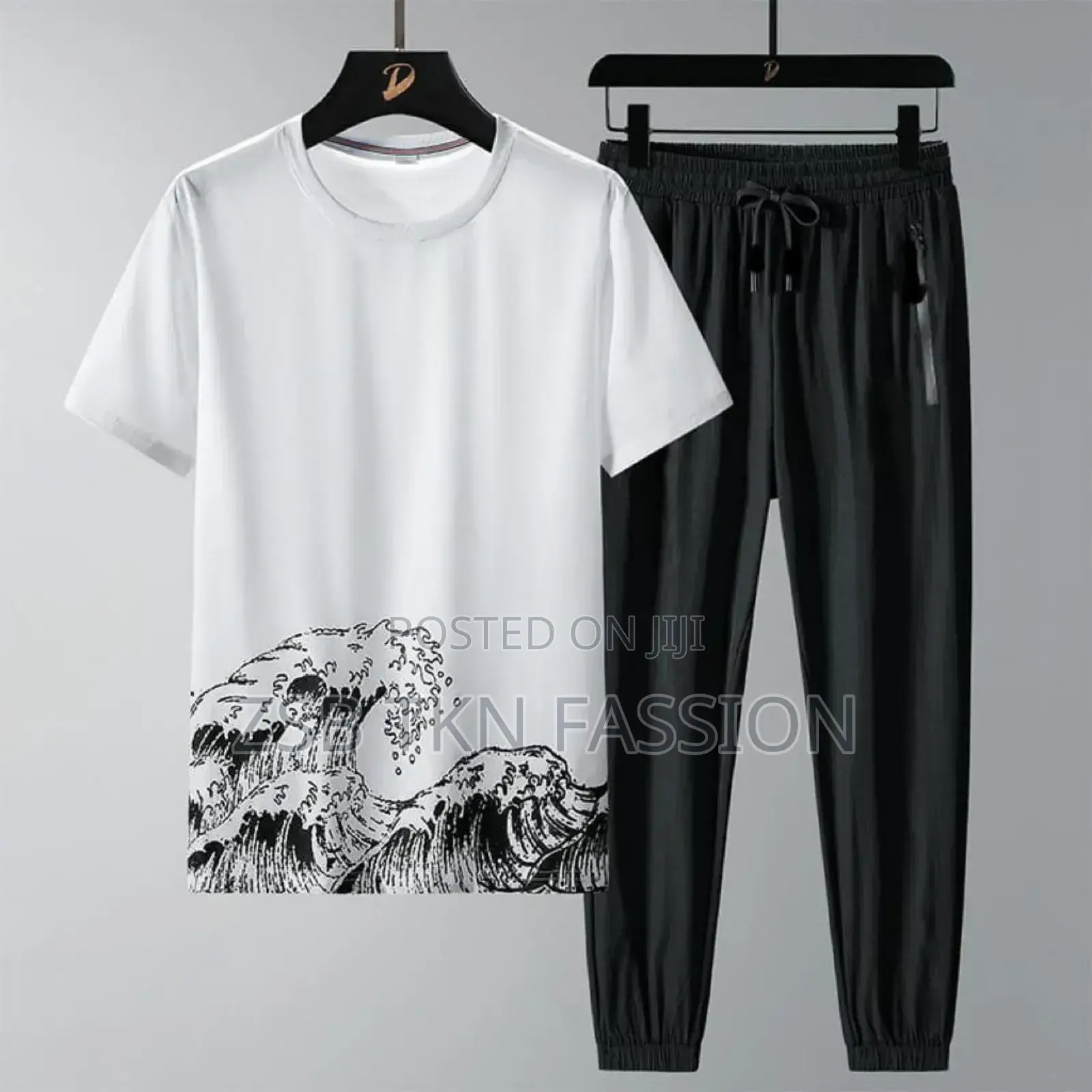 Sportswear Casual O-Neck T-Shirts + Pants Tracksuit Set