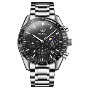 Olevs Men's Butterfly Lock Watch – Stainless Steel, Luminous