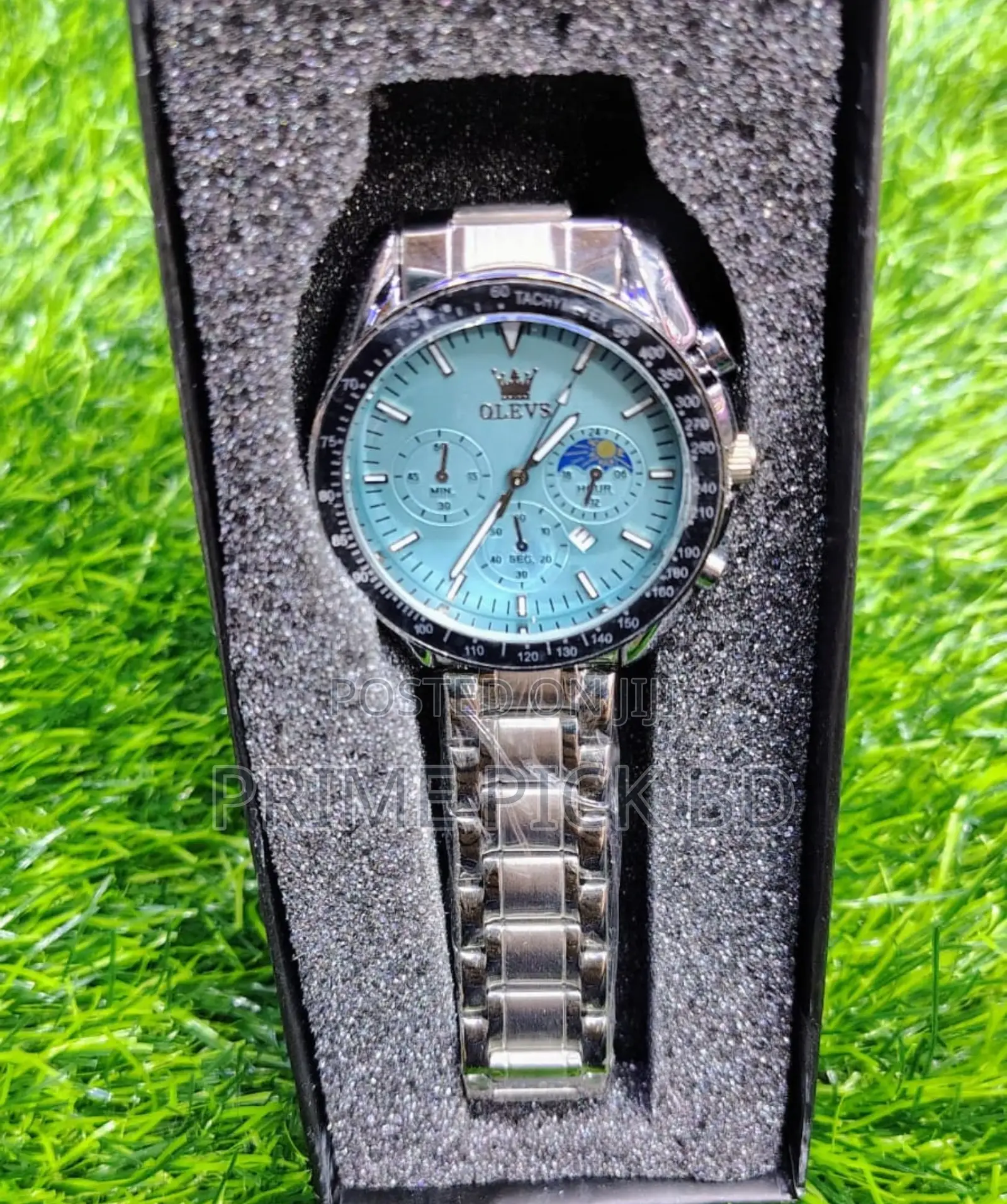 Olevs Men's Butterfly Lock Watch – Stainless Steel, Luminous