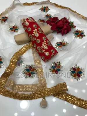 সেমী স্টিচড জর্জেট এমব্রয়ডারি থ্রী পিস