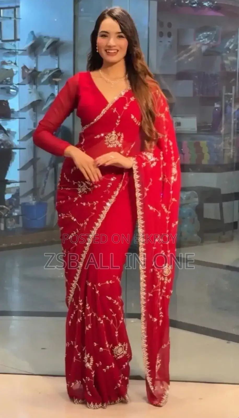 Indian Georgette Sequence and Embroidery Saree