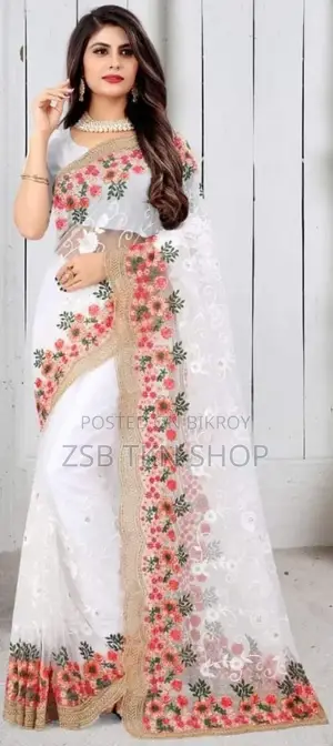 ইন্ডিয়ান শাড়ি হাই কোয়ালিটি ব্লাউজ পিস সহ