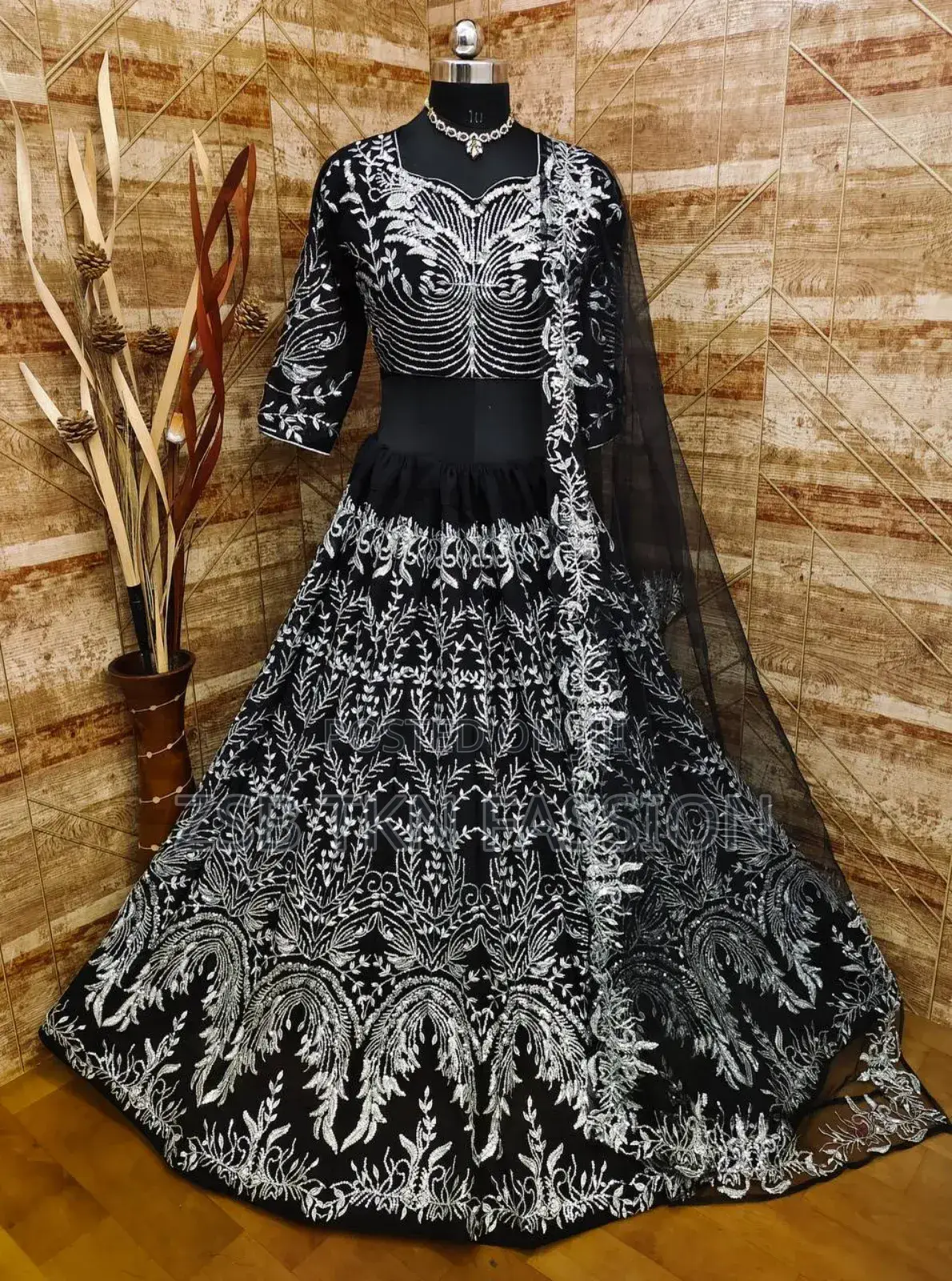 Embroidery Work on Front and Back Indian Georgette