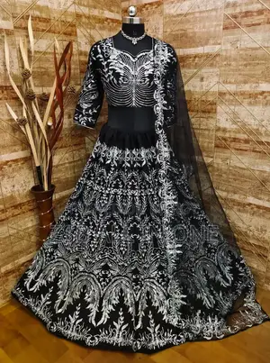 Embroidery Work on Front and Back Indian Georgette