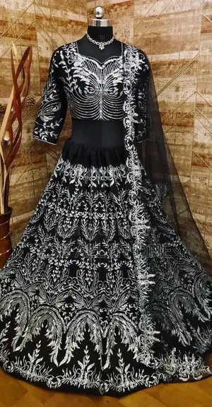 Embroidery Work on Front and Back Indian Georgette