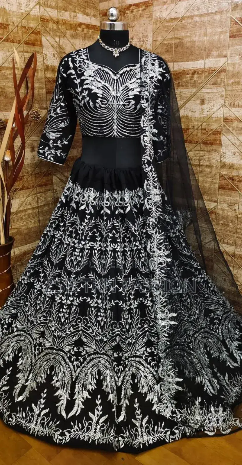 Embroidery Work on Front and Back Indian Georgette