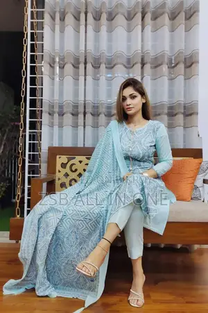 মেয়েদের জন্য ব্লক প্রিন্ট থ্রি পিস