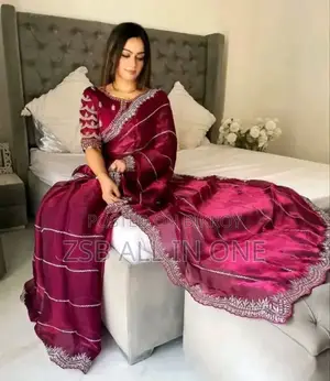 Saree With Matching Blouse Piece (Unstitched).