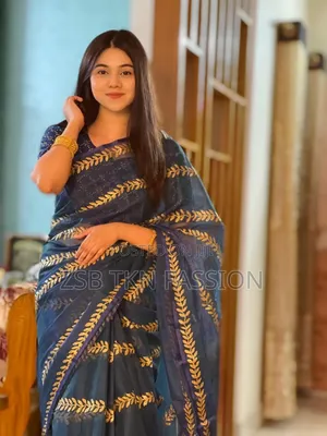 Premium Semi Muslin Saree With Blouse Piece for Girls