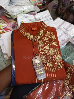 Photo - 100%Pure Cotton Panjami
 Handmade Neck Embroidery Khudi Work