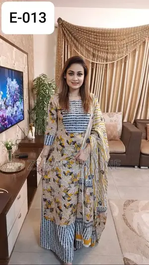 Unstitched Afsan Screen Print Three-Piece