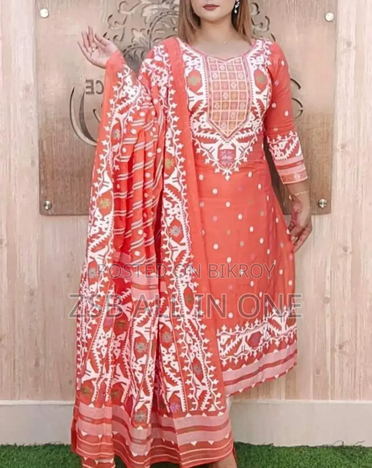 Unstitched Afsan Screen Print Three-Piece