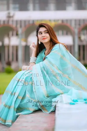 Print Saree With Blouse Piece for Girls