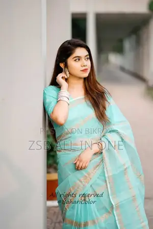 Print Saree With Blouse Piece for Girls