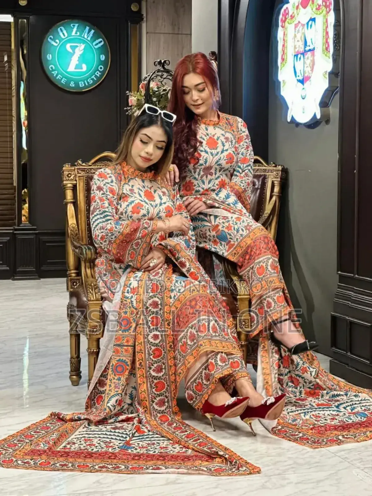 Digital Print Three Piece for Girls