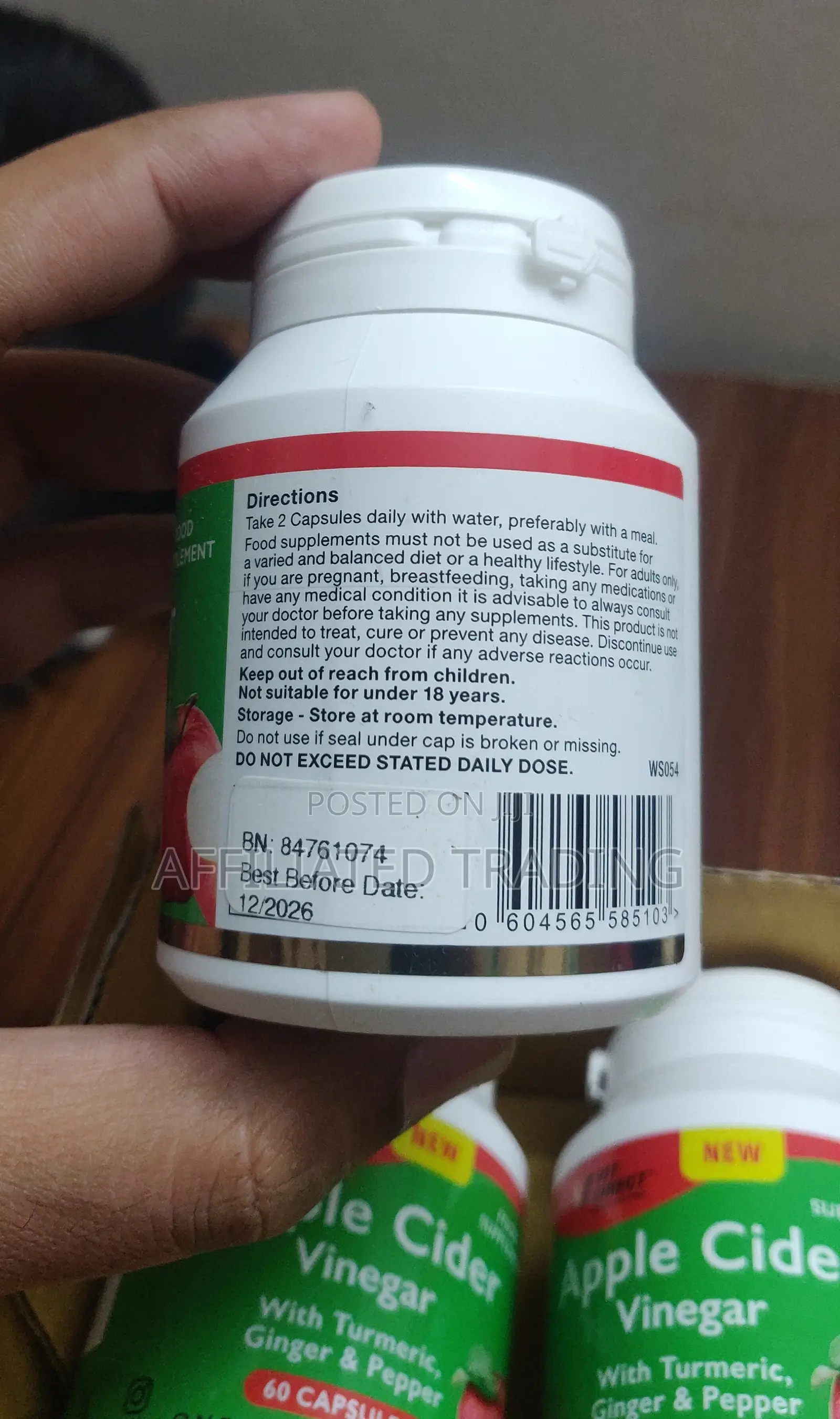 Apple Cider Vinegar (Turmeric, Ginger Pepper) 400mg Capsules
