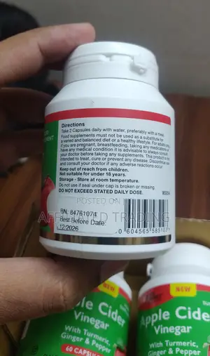 Apple Cider Vinegar (Turmeric, Ginger Pepper) 400mg Capsules